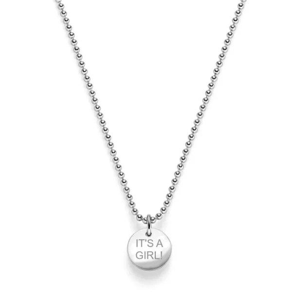 Halsketten*Beka & Bell 5024 Halskette mit Anhänger It`s a Girl! Geburt Silber 42 cm