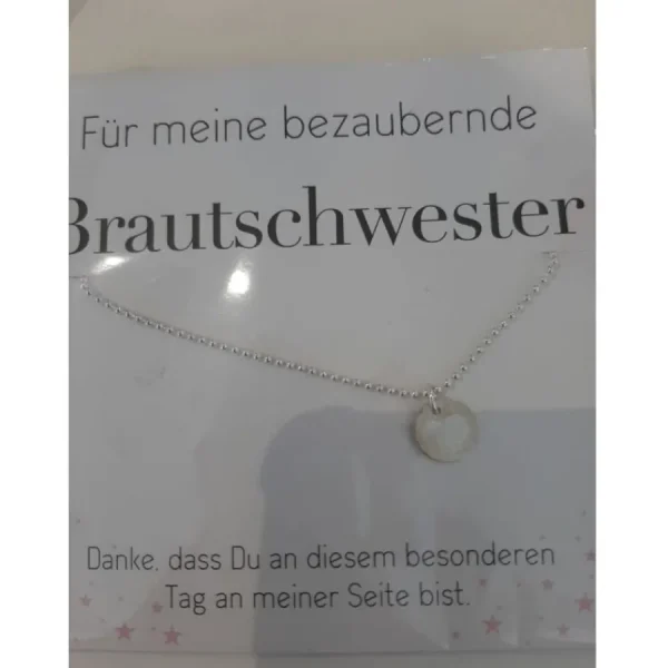 Halsketten*Beka & Bell 5024 Halskette mit Anhänger Brautschwester-Herz Sterling-Silber