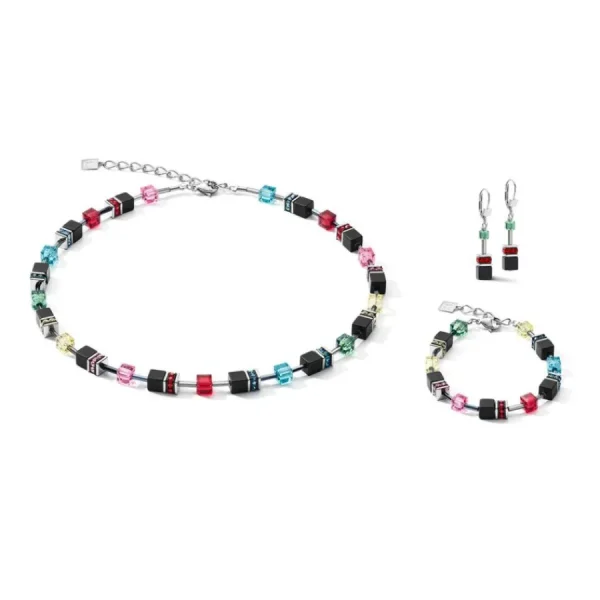 Halsketten*Coeur de Lion 4018/10-1581 Halskette Damen Swarovski® Onyx Multicolor Pop Art
