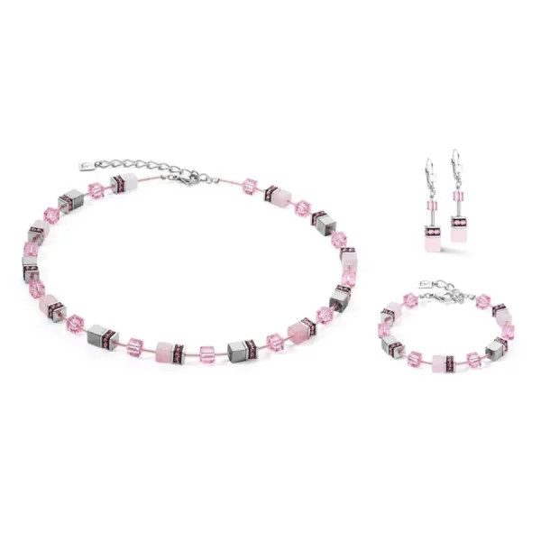 Armbänder & Armreife*Coeur de Lion Armband GeoCube® Iconic Rosa Silber 4017/30-1900