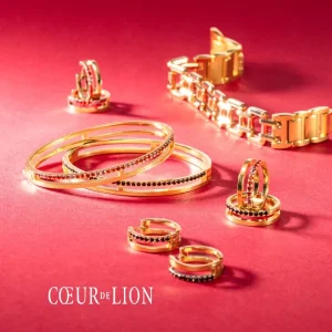 Ohrschmuck*Coeur de Lion GeoCube® Chunky Chain Creolen Braun-Gold 4524/21-1116