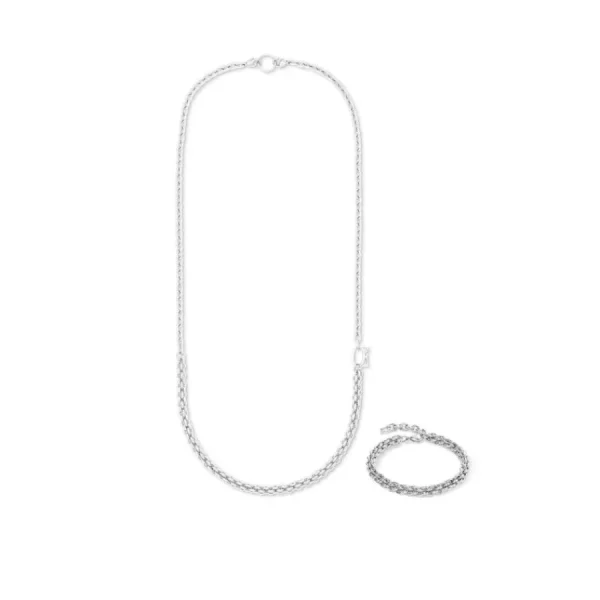 Halsketten*Coeur de Lion Halskette Mesh Chain Edelstahl Silber-Ton 0800/10-1700
