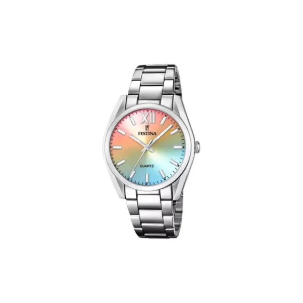 Damen Designer Uhren*Festina F20622/H Damen-Uhr Boyfriend Analog Quarz mit Edelstahl-Armband