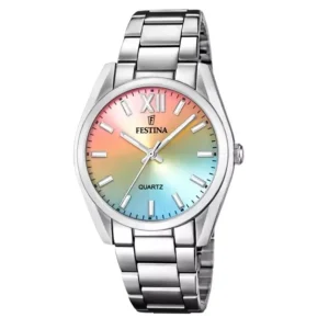 Damen Designer Uhren*Festina F20622/H Damen-Uhr Boyfriend Analog Quarz mit Edelstahl-Armband