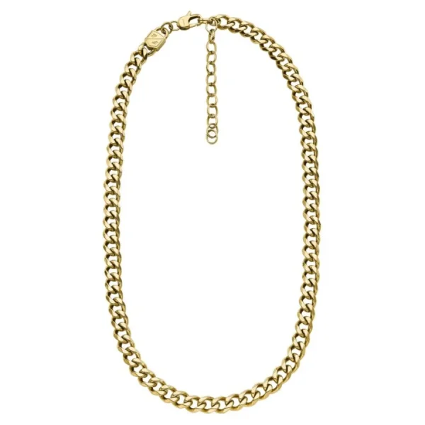 Halsketten*Fossil Halskette Herren Bold Chains Edelstahl Gold-Ton JF04612710