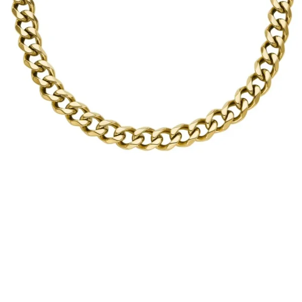 Halsketten*Fossil Halskette Herren Bold Chains Edelstahl Gold-Ton JF04612710