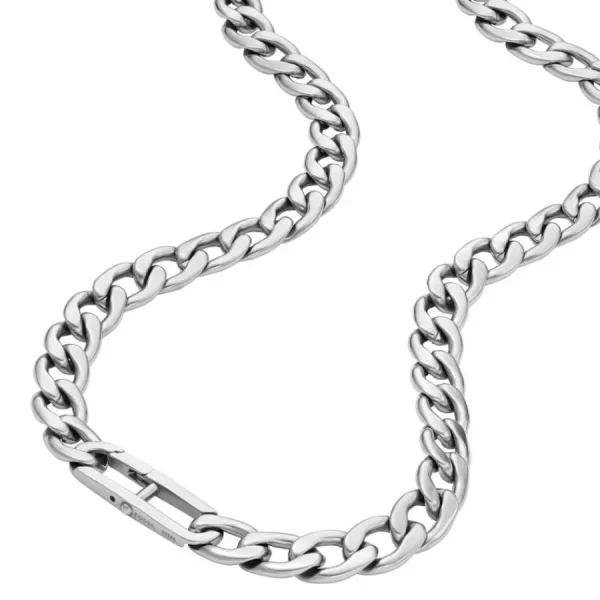 Halsketten*Fossil Halskette Herren Heritage D-Link Edelstahl Silberton JF04769040