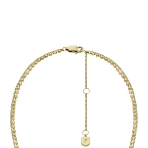 Halsketten*Fossil Halskette-Anhänger Damen Sutton Evil Eye Edelstahl Gold-Ton JF04792710
