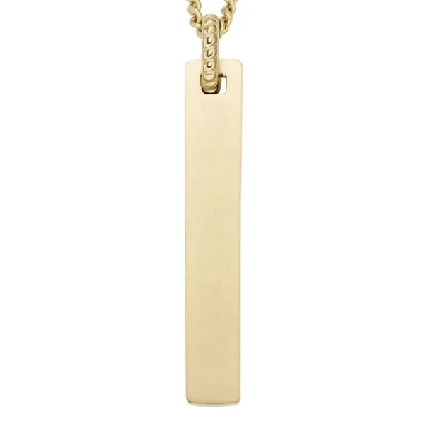 Halsketten*Fossil Halskette-Anhänger Herren Drew Edelstahl Gold-Ton JF04464710