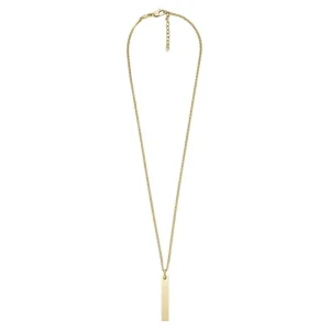 Halsketten*Fossil Halskette-Anhänger Herren Drew Edelstahl Gold-Ton JF04464710
