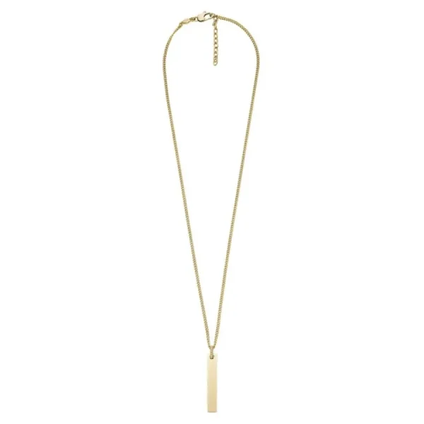 Halsketten*Fossil Halskette-Anhänger Herren Drew Edelstahl Gold-Ton JF04464710