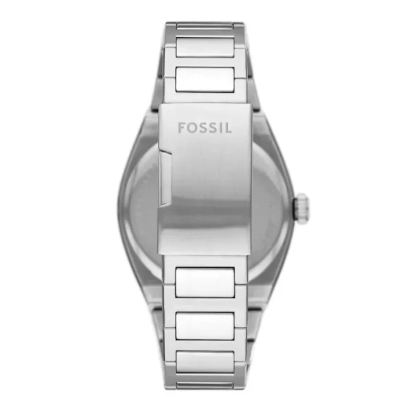 Herren Designer Uhren* Fossil Herren-Uhr Everett Schwarz Analog Quarz Edelstahl-Band FS5821
