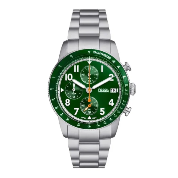 Herren Uhren Chronograph*Fossil Herren-Uhr Sport Tourer Chronograph Quarz Edelstahl-Band FS6048