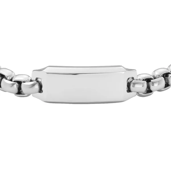 Armbänder*Fossil JF04400040 Armband Herren Drew Plakette Edelstahl 22,5 cm