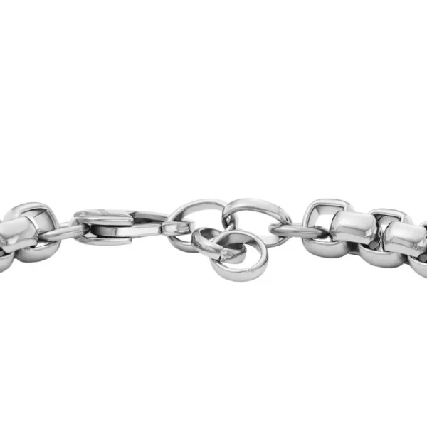 Armbänder*Fossil JF04400040 Armband Herren Drew Plakette Edelstahl 22,5 cm