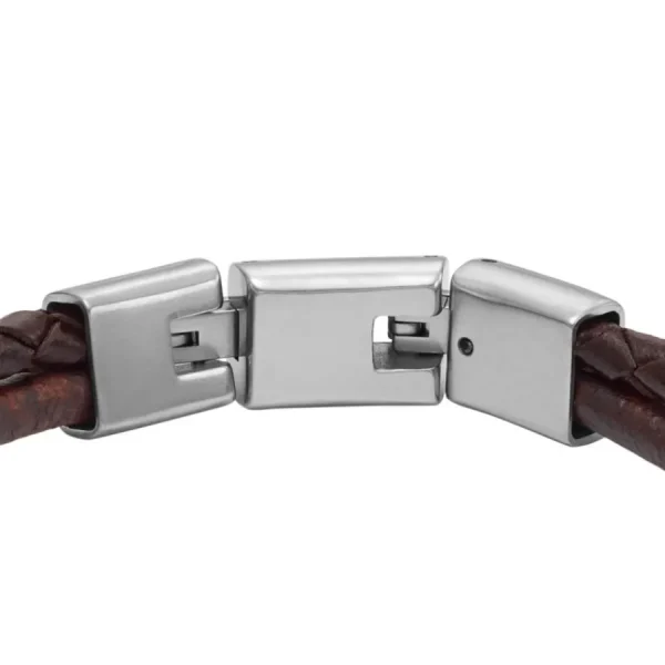 Armbänder*Fossil JF04702040 Armband Herren Multi-Strang Leder Braun Edelstahl 18,5 cm