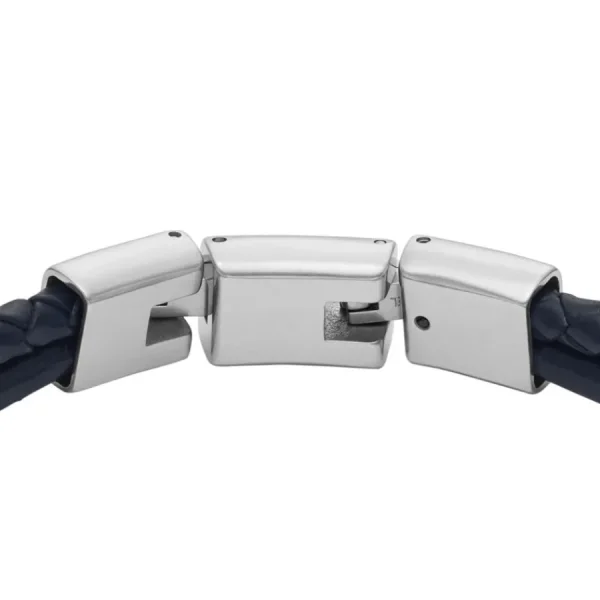 Armbänder*Fossil JF04703998 Armband Herren All Stacked Up Leder Blau Edelstahl