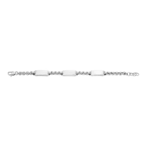 Armbänder*Fossil JF04400040 Armband Herren Drew Plakette Edelstahl 22,5 cm