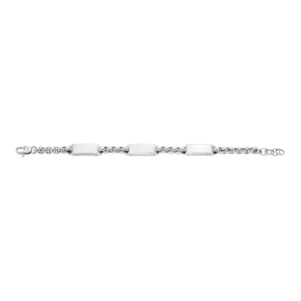 Armbänder*Fossil JF04400040 Armband Herren Drew Plakette Edelstahl 22,5 cm