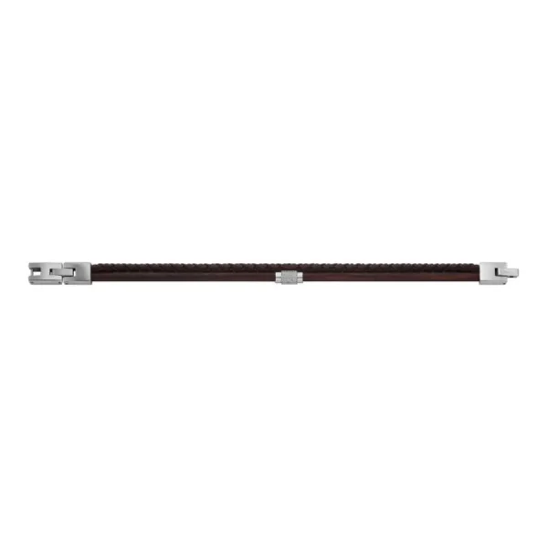 Armbänder*Fossil JF04702040 Armband Herren Multi-Strang Leder Braun Edelstahl 18,5 cm