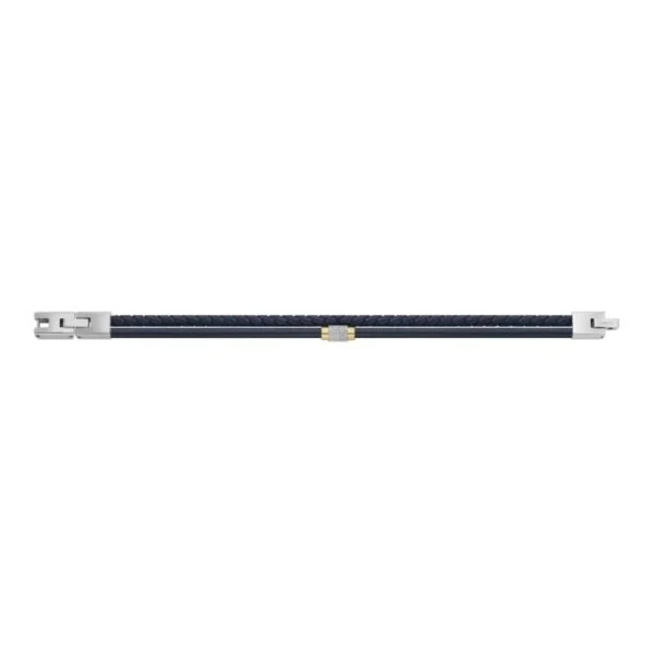 Armbänder*Fossil JF04703998 Armband Herren All Stacked Up Leder Blau Edelstahl