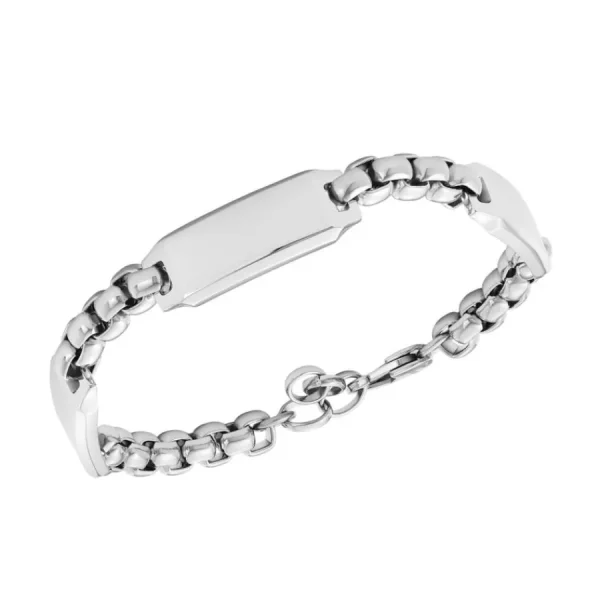 Armbänder*Fossil JF04400040 Armband Herren Drew Plakette Edelstahl 22,5 cm