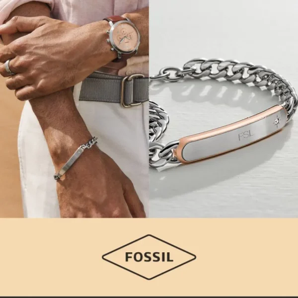 Halsketten*Fossil JF04401040 Halskette mit Anhänger Herren Meaningful Moments Edelstahl