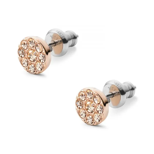 Ohrschmuck* Fossil JF00830791 Ohrringe Ohrstecker Damen Disc Edelstahl Rosé