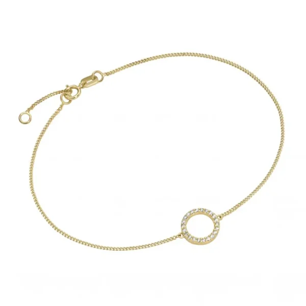Armbänder & Armreife* Karat 92021540195 Armband Damen Panzerkette m. Mittelteil Kreis 375/- Gelb-Gold