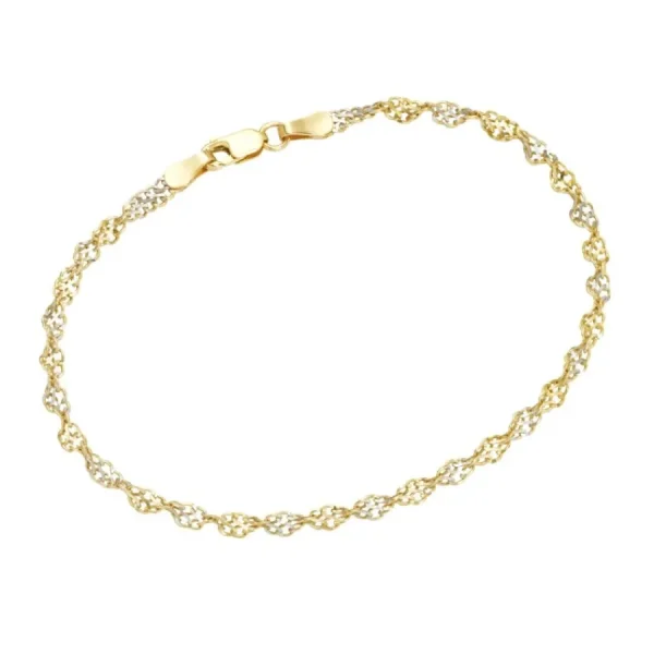 Armbänder & Armreife* Karat Armband Singapurkette 375/- Gelb- und Weißgold 19 cm 92021740190