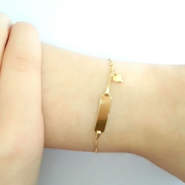 Kinderschmuck* Karat FE4628/14/M ID-Armband Kinder Herz-Anhänger 1,5 mm Girl 333er Gelbgold Figaro 14 cm