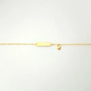 Kinderschmuck* Karat FE4628/14/M ID-Armband Kinder Herz-Anhänger 1,5 mm Girl 333er Gelbgold Figaro 14 cm