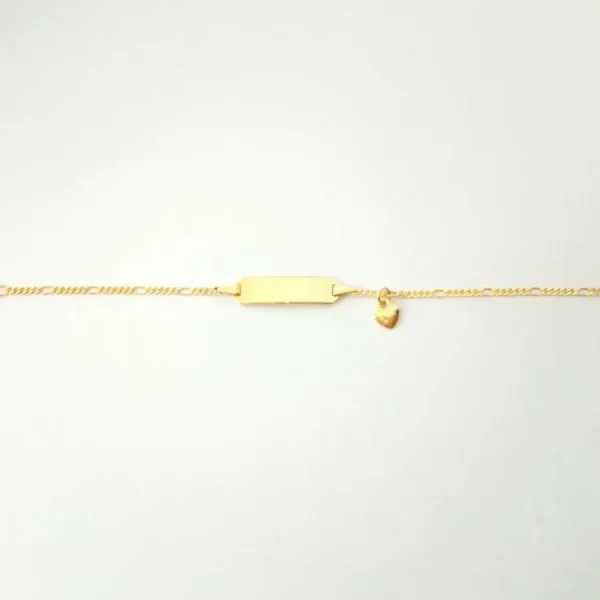 Kinderschmuck* Karat FE4628/14/M ID-Armband Kinder Herz-Anhänger 1,5 mm Girl 333er Gelbgold Figaro 14 cm