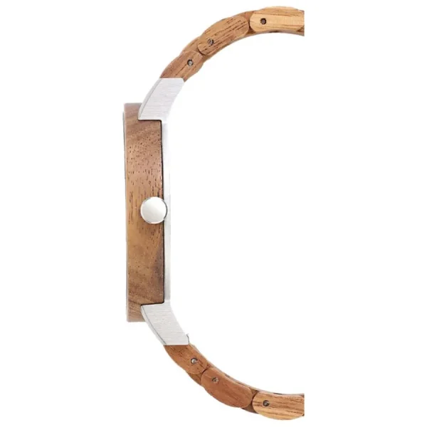 Herren Designer Uhren*Laimer - Holzuhren Laimer 0143 Herren Holzuhr Ludwig Quarz Teakholz-Armband Ø 42 mm