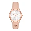 Damen Designer Uhren*Michael Kors Damen-Uhr Slim Runway Quarz Leder-Band Rosé-Gold MK7467