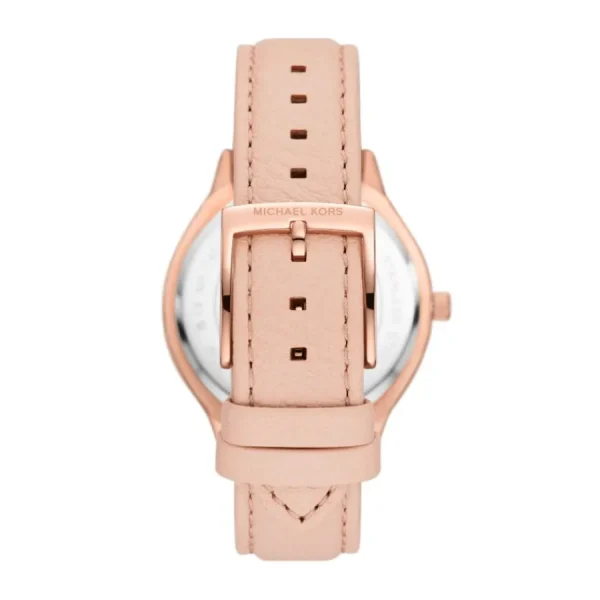 Damen Designer Uhren*Michael Kors Damen-Uhr Slim Runway Quarz Leder-Band Rosé-Gold MK7467