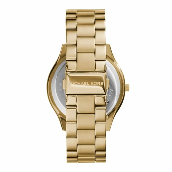 Damen Designer Uhren*Michael Kors MK3179 Damen-Uhr Slim Runway Analog Quarz Edelstahl-Armband Gold-Ton