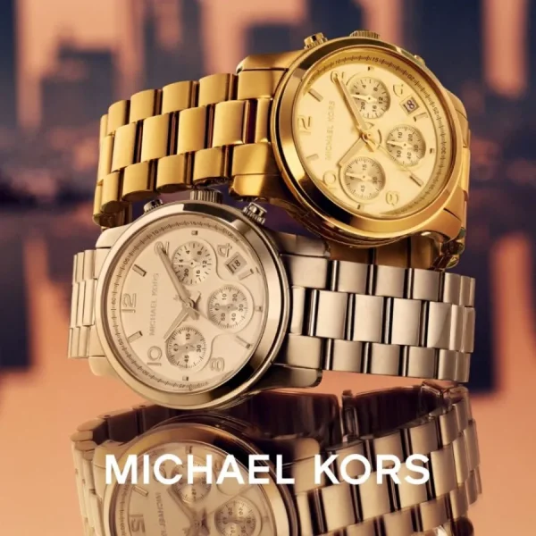Damen Designer Uhren*Michael Kors MK3179 Damen-Uhr Slim Runway Analog Quarz Edelstahl-Armband Gold-Ton