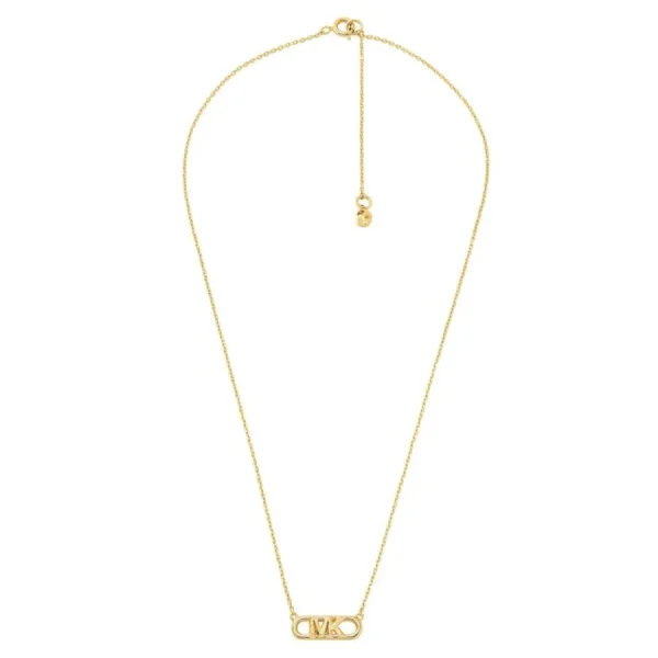 Halsketten*Michael Kors MKC164200710 Halskette mit Anhänger Damen MK Logo Silber Gold