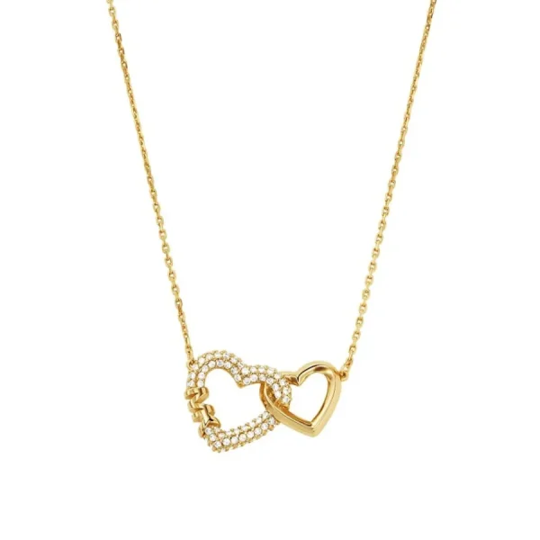 Halsketten*Michael Kors MKC1641AN710 Halskette Zwei Herzen Zirkon Silber Goldton