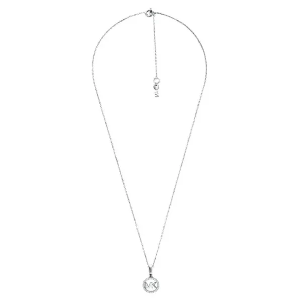 Halsketten*Michael Kors MKC1108AN040 Halskette mit Pavé-Logoanhänger Damen Zirkonia Silber