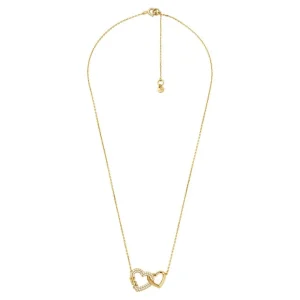 Halsketten*Michael Kors MKC1641AN710 Halskette Zwei Herzen Zirkon Silber Goldton
