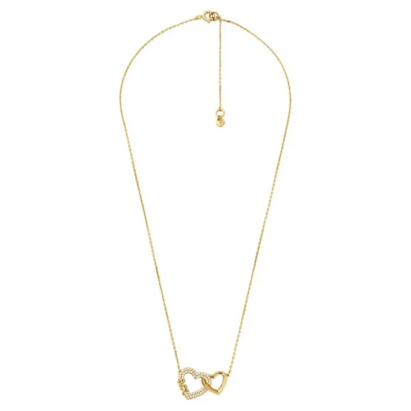 Halsketten*Michael Kors MKC1641AN710 Halskette Zwei Herzen Zirkon Silber Goldton