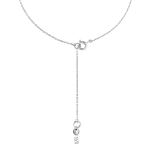 Halsketten*Michael Kors MKC1108AN040 Halskette mit Pavé-Logoanhänger Damen Zirkonia Silber