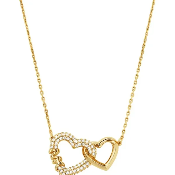 Halsketten*Michael Kors MKC1641AN710 Halskette Zwei Herzen Zirkon Silber Goldton
