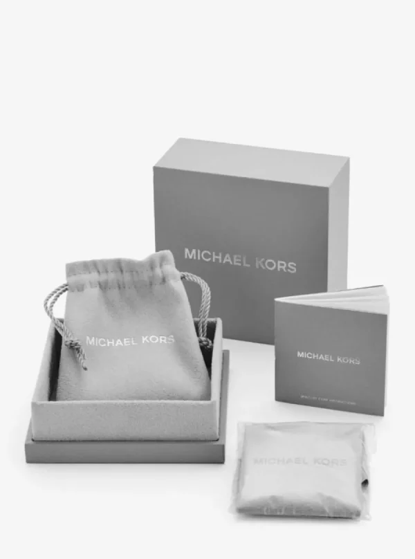 Halsketten*Michael Kors MKC1108AN040 Halskette mit Pavé-Logoanhänger Damen Zirkonia Silber