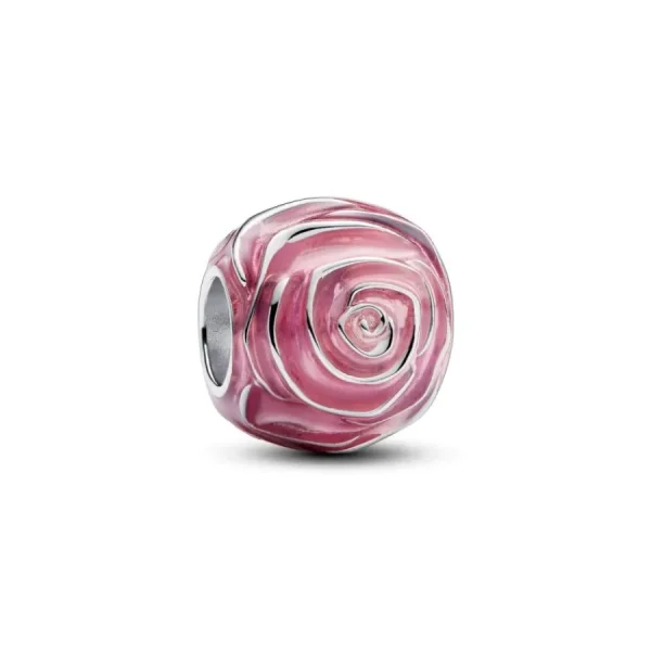 Anhänger*Pandora 793212C01 Charm Blühende Rose Rosafarben Sterling-Silber