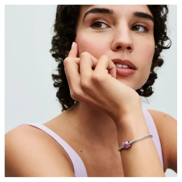 Anhänger*Pandora 793212C01 Charm Blühende Rose Rosafarben Sterling-Silber
