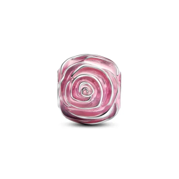 Anhänger*Pandora 793212C01 Charm Blühende Rose Rosafarben Sterling-Silber