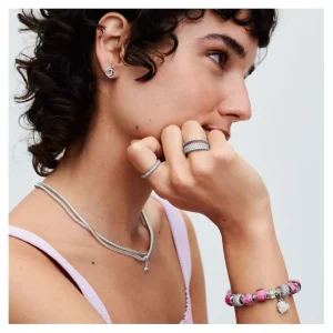 Anhänger*Pandora 793212C01 Charm Blühende Rose Rosafarben Sterling-Silber
